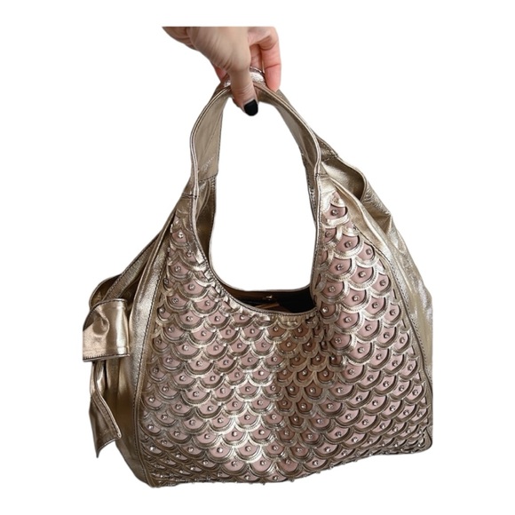 RARE NWT Valentino Garavani w/ Swarovski Crystals Nuage Bow Leather Hobo Bag - Picture 10 of 13